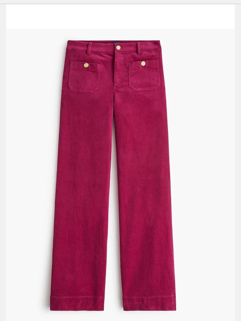 J. Crew Wide-Leg Corduroy Jeans in Berry